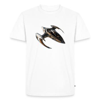 With the spaceship through space - Men's Premium Organic T-Shirt - white - Front - Nico (187cm)
