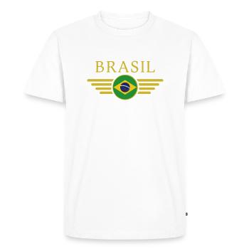 I Love Brazil, Elegance Style Design T-Shirt - Men's Premium Organic T-Shirt - white - Front - Nico (187cm)