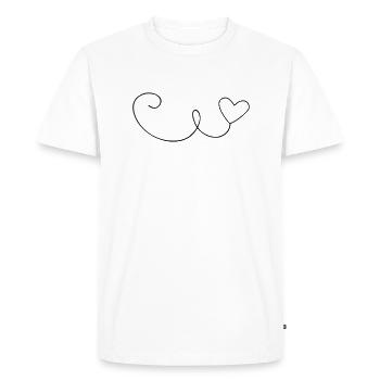Ligne de balançoire en forme de cœur - T-shirt Premium bio Homme - blanc - Devant - Nico (187cm)