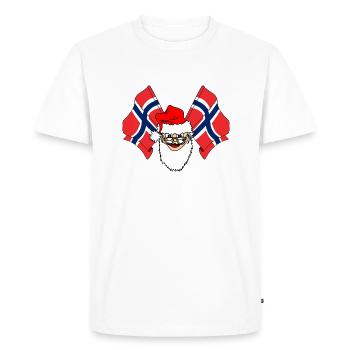 Santa Claus with flag Norway - Men's Premium Organic T-Shirt - white - Front - Nico (187cm)