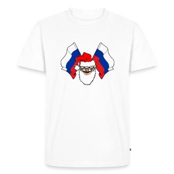 Drapeau du Père Noël Russie - T-shirt Premium bio Homme - blanc - Devant - Nico (187cm)