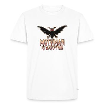 MOTHMAN IS WATCHING - Men's Premium Organic T-Shirt - white - Front - Nico (187cm)