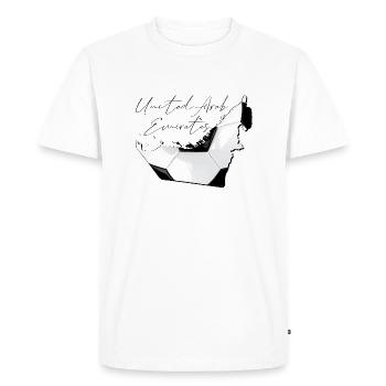 (UAE) Emirates map framed real football EN - Men's Premium Organic T-Shirt - white - Front - Nico (187cm)