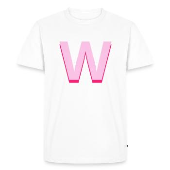 Lettre w rose pop et moderne - T-shirt Premium bio Homme - blanc - Devant - Nico (187cm)