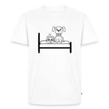 Dog Bed Cat Two Friends Team Kitten 2 Crew - Men's Premium Organic T-Shirt - white - Front - Nico (187cm)