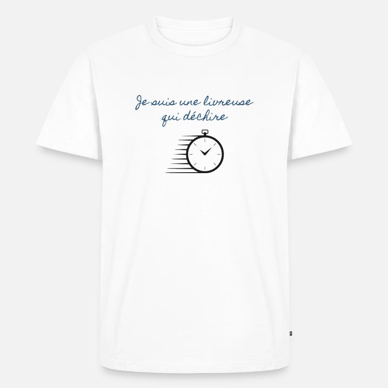 Ich bin ein rockiges Liefermädchen - Männer Premium Bio T-Shirt - Weiß