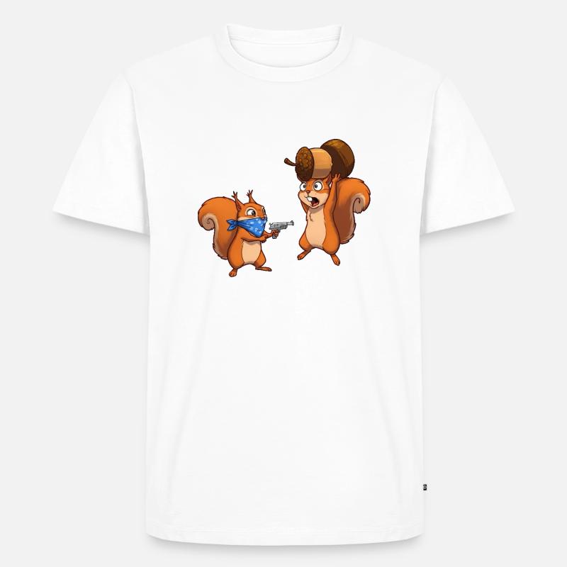 Eichhörnchen-Bandit - Männer Premium Bio T-Shirt - Weiß