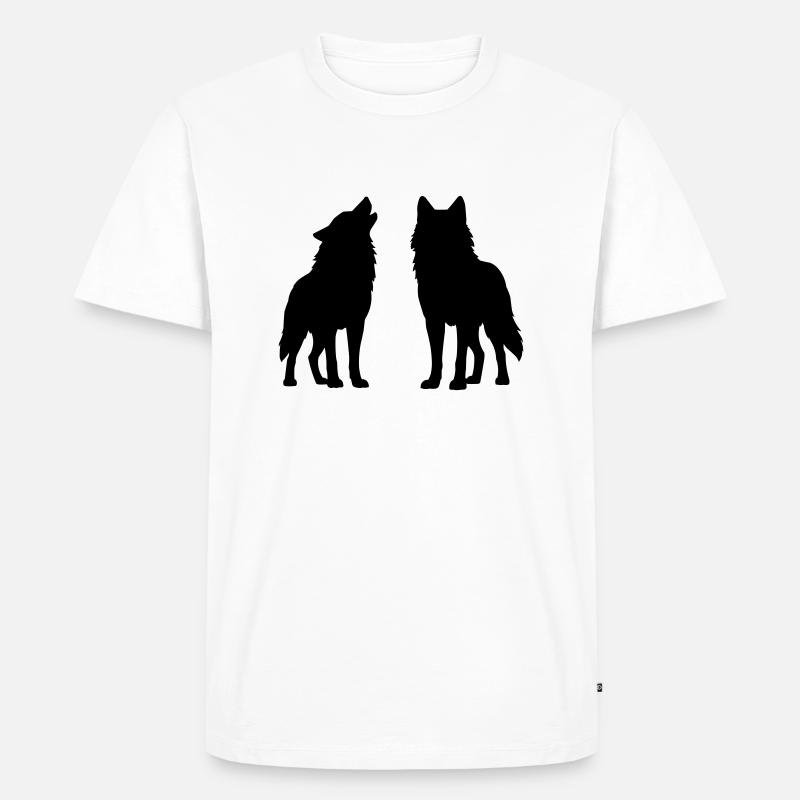 woelfe - Männer Premium Bio T-Shirt - Weiß