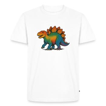 Dinosaur Pride Rainbow - Men's Premium Organic T-Shirt - white - Front - Nico (187cm)