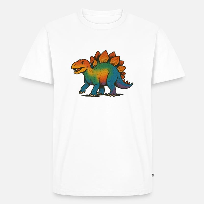 dinosaurier pride regenbogen - Männer Premium Bio T-Shirt - Weiß