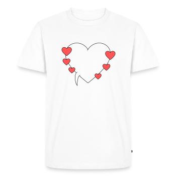 Speech Bubble with Hearts 3 - Men's Premium Organic T-Shirt - white - Front - Nico (187cm)