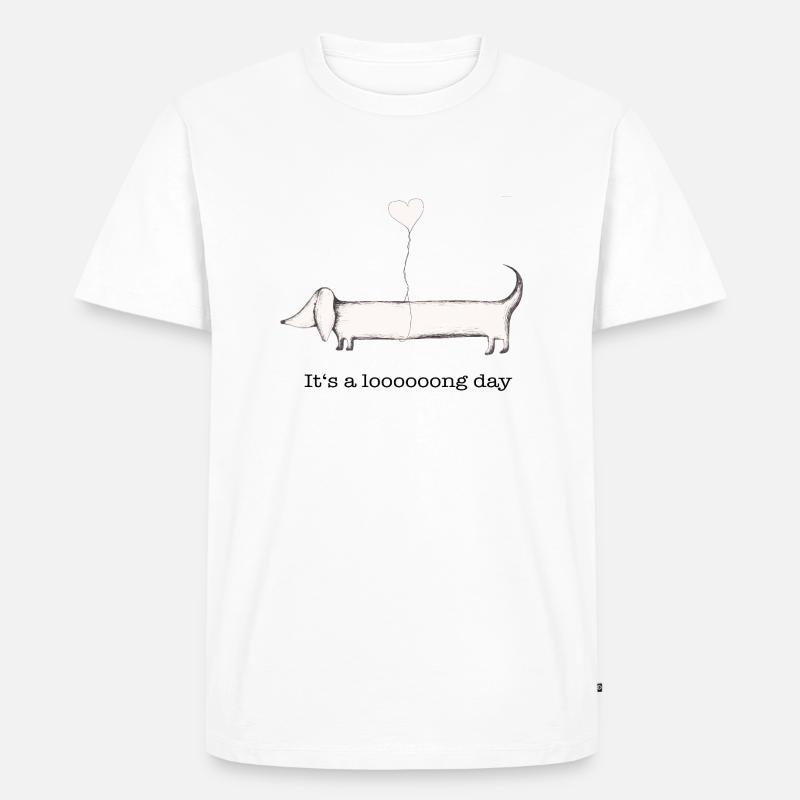 Dackel: it‘s a long day - Männer Premium Bio T-Shirt - Weiß