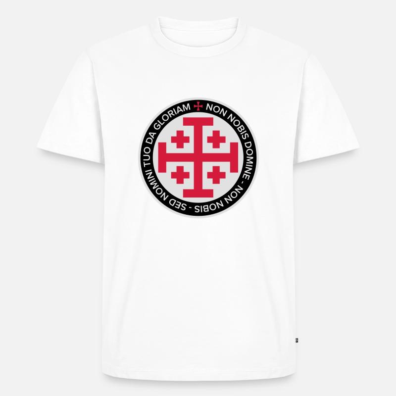 Jerusalem Crusader Cross - Männer Premium Bio T-Shirt - Weiß