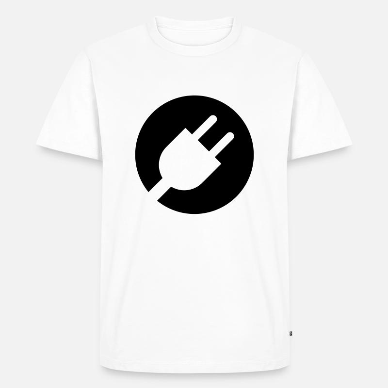 Stecker - Männer Premium Bio T-Shirt - Weiß