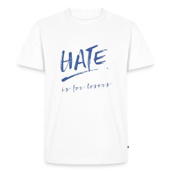 Hate is for losers - Men's Premium Organic T-Shirt - white - Front - Nico (187cm)