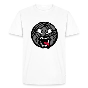 Petanque cartoon face tongue mouth of - Men's Premium Organic T-Shirt - white - Front - Nico (187cm)