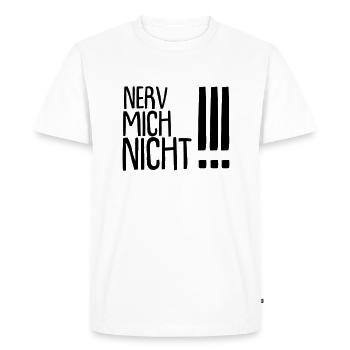 ne me dérange pas !!! - T-shirt Premium bio Homme - blanc - Devant - Nico (187cm)