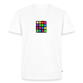 carré - T-shirt Premium bio Homme - blanc - Devant - Nico (187cm)