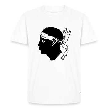 drapeau_corse2 - T-shirt Premium bio Homme - blanc - Devant - Nico (187cm)