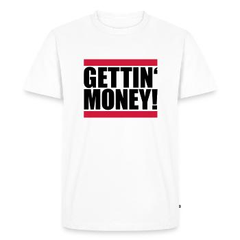 bar dollar gettin argent signe argent riche argent - T-shirt Premium bio Homme - blanc - Devant - Nico (187cm)