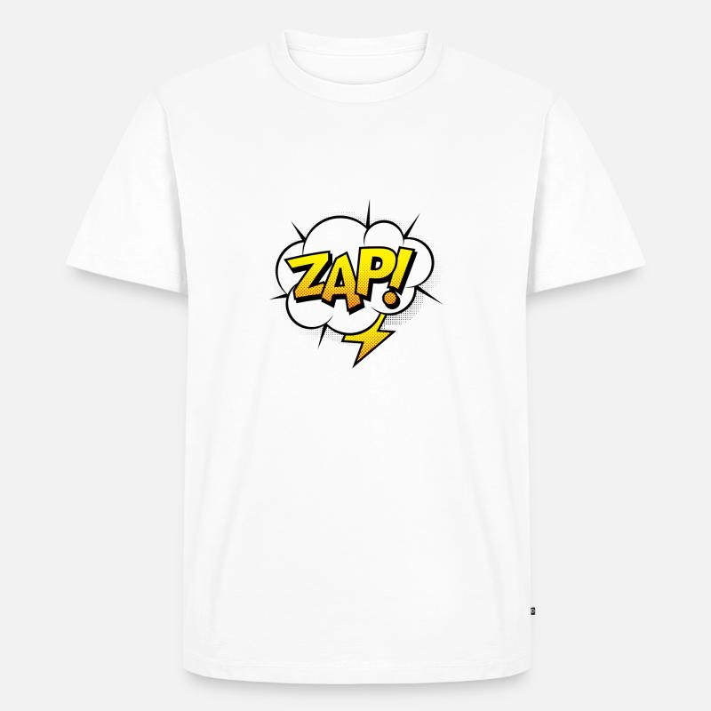 Comic Comicstyle Comic-Strips Superheld Blitz - Männer Premium Bio T-Shirt - Weiß