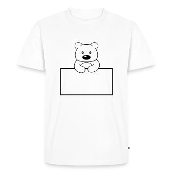 frame name shield text write teddy grizzly ba - Men's Premium Organic T-Shirt - white - Front - Nico (187cm)