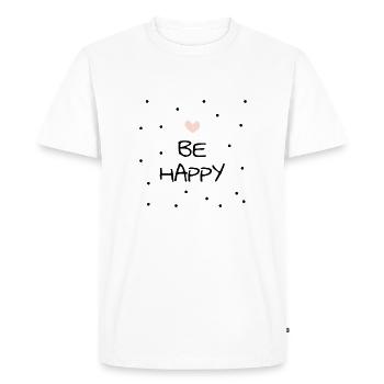 Être heureux - T-shirt Premium bio Homme - blanc - Devant - Nico (187cm)