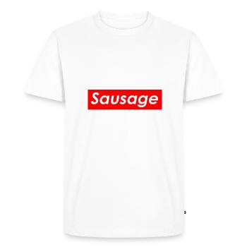 Sausage - T-shirt Premium bio Homme - blanc - Devant - Nico (187cm)