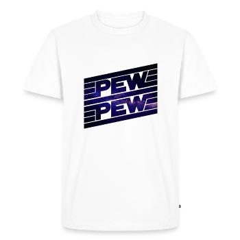 PewPew Sci Fi - Männer Premium Bio T-Shirt - Weiß - Vorne - Nico (187cm)