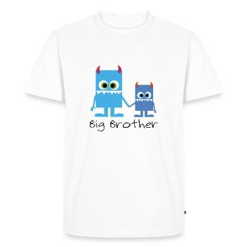 frères et sœurs monstre mignon, grand frère - T-shirt Premium bio Homme - blanc - Devant - Nico (187cm)