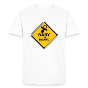 Bébé à bord - T-shirt Premium bio Homme - blanc - Devant - Nico (187cm)