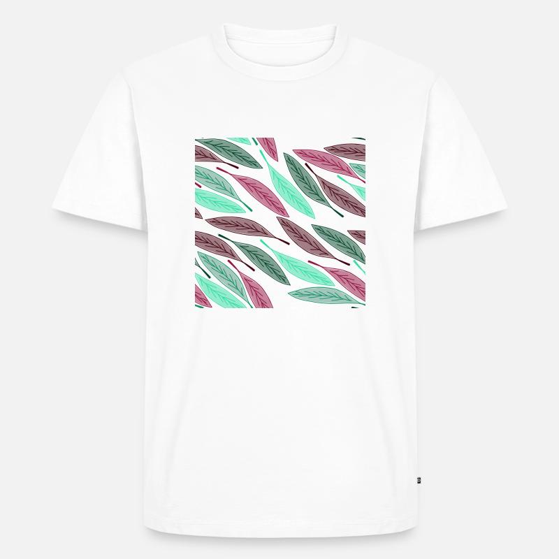 Herbst fallende Blätter - Männer Premium Bio T-Shirt - Weiß