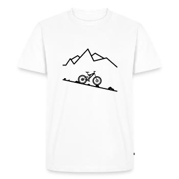 Pour Mountain Biker / Idée cadeau - T-shirt Premium bio Homme - blanc - Devant - Nico (187cm)