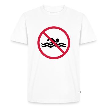 nage interdite zone d'alerte sans bouclier - T-shirt Premium bio Homme - blanc - Devant - Nico (187cm)