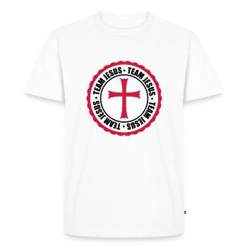 circulaire temple rond équipe église symbole croix jésus - T-shirt Premium bio Homme - blanc - Devant - Nico (187cm)