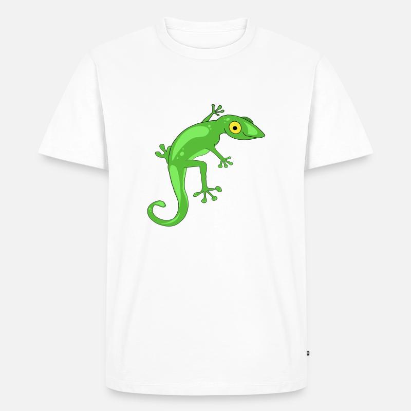 Eidechse - Männer Premium Bio T-Shirt - Weiß