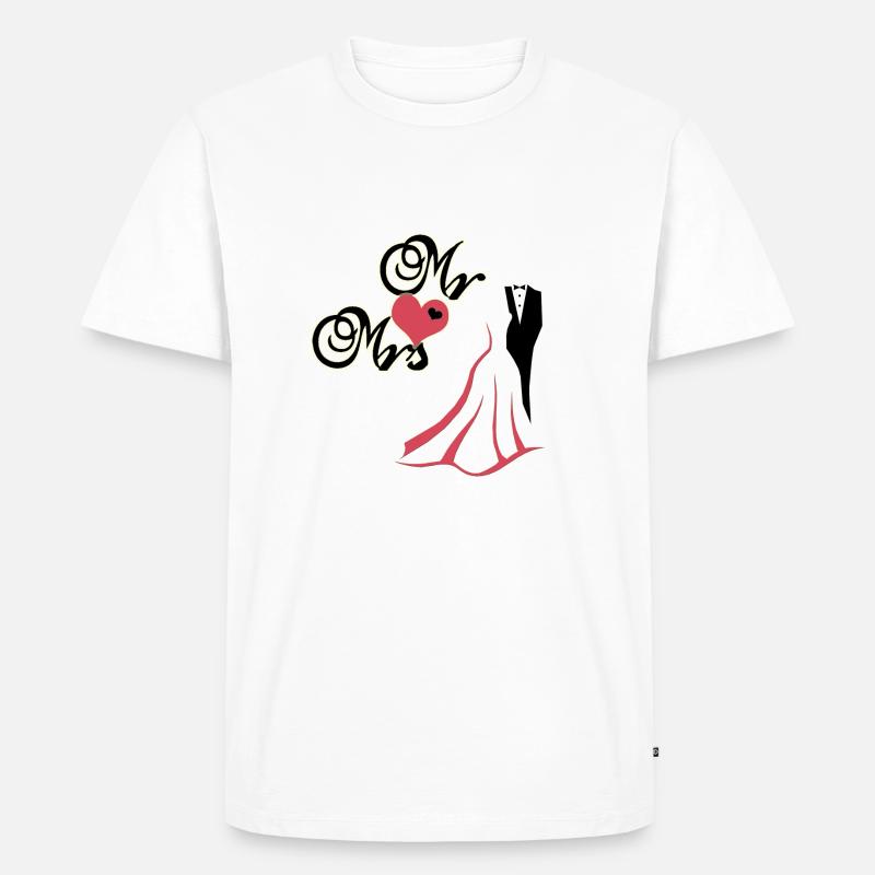 mr and mrs wedding - Männer Premium Bio T-Shirt - Weiß