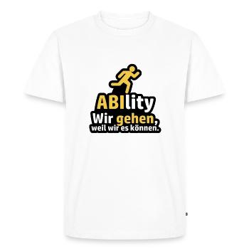 Ablity Nous partons parce que nous pouvons le dire - T-shirt Premium bio Homme - blanc - Devant - Nico (187cm)