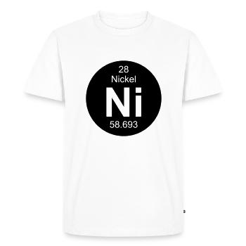 Element 28 - ni (nickel) - Round (inverse) - T-shirt Premium bio Homme - blanc - Devant - Nico (187cm)