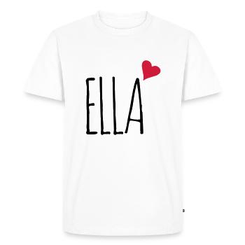 Ella love heart gift - Men's Premium Organic T-Shirt - white - Front - Nico (187cm)