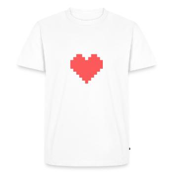 Coeur de pixel - T-shirt Premium bio Homme - blanc - Devant - Nico (187cm)