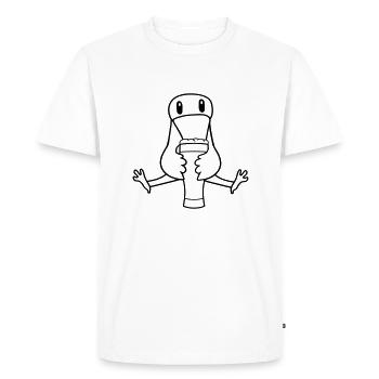 drinking beer drinking alcohol thirsty drunk glass m - Men's Premium Organic T-Shirt - white - Front - Nico (187cm)