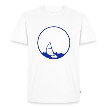 soleil grand rond cercle mer vagues bateau voile sc - T-shirt Premium bio Homme - blanc - Devant - Nico (187cm)