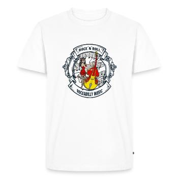Rockabilly Music - Rock’Roll - T-shirt Premium bio Homme - blanc - Devant - Nico (187cm)