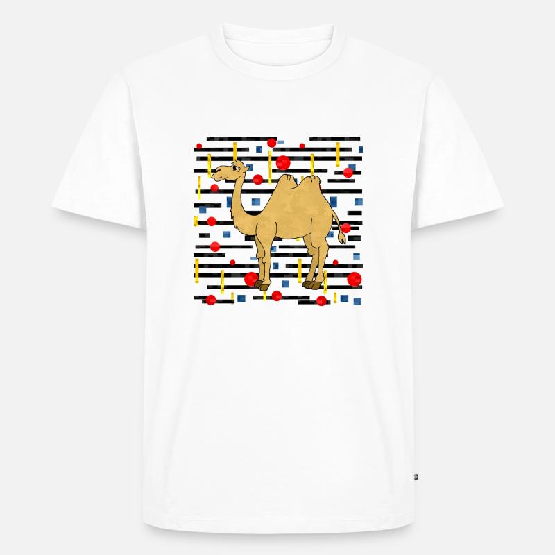 Kamel - Männer Premium Bio T-Shirt - Weiß