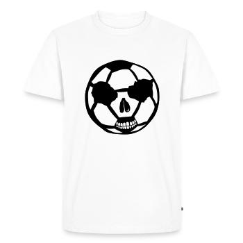 ballon foot tete de mort football - T-shirt Premium bio Homme - blanc - Devant - Nico (187cm)