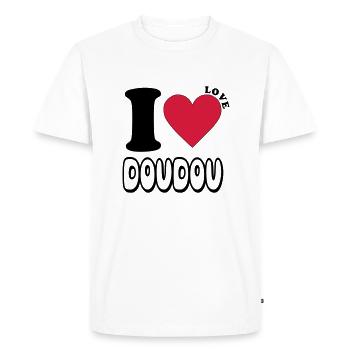ilovedoudou - T-shirt Premium bio Homme - blanc - Devant - Nico (187cm)