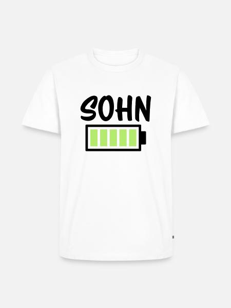 Sohn - Akku - Männer Premium Bio T-Shirt - Weiß