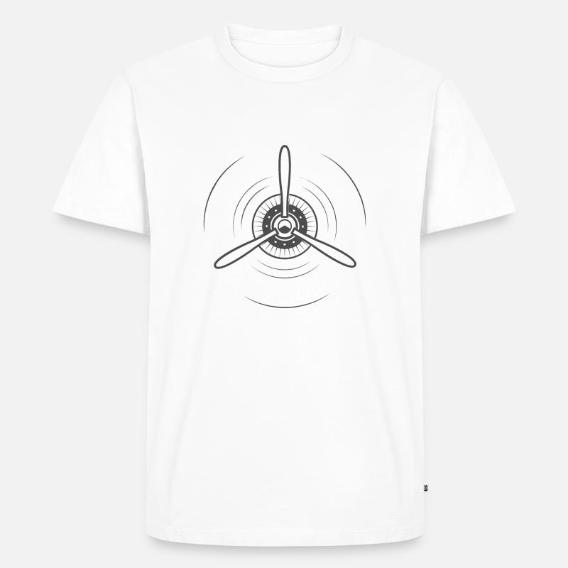 Propeller Pilot Piloten Flugzeug Geschenk - Männer Premium Bio T-Shirt - Weiß
