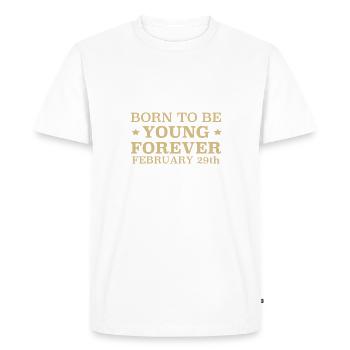 Né le 29 février - T-shirt Premium bio Homme - blanc - Devant - Nico (187cm)